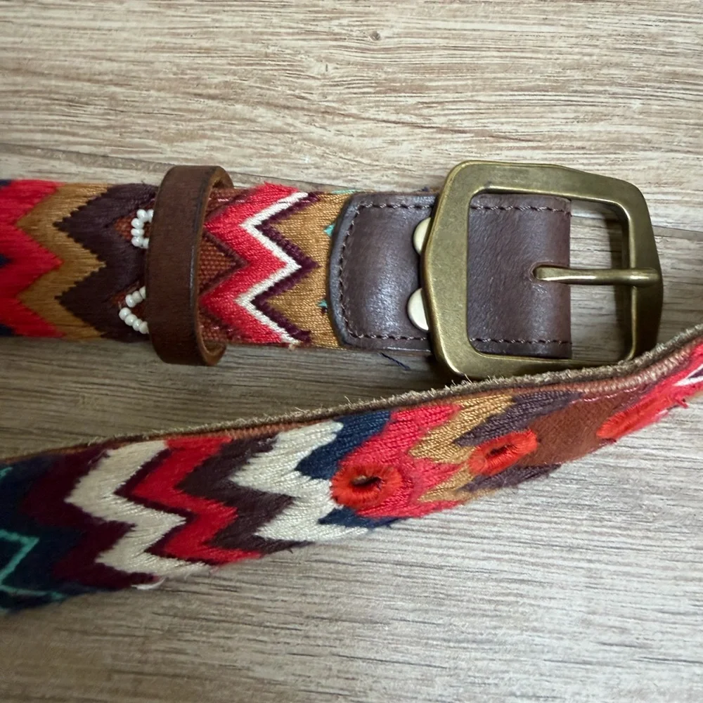 Lucky Brand Multicolor Zigzag Belt